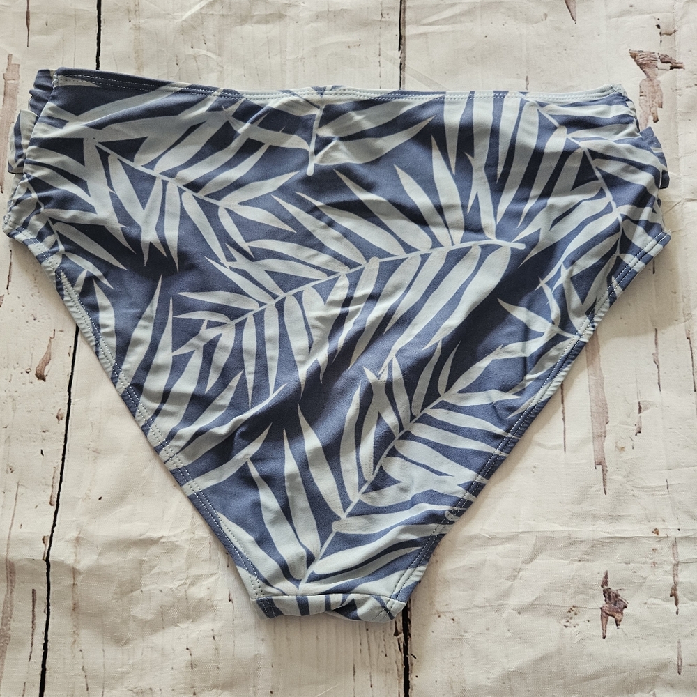 Xhilaration Women's Blue High Waist Bikini Bottom Size Large - Picture 2 of 4